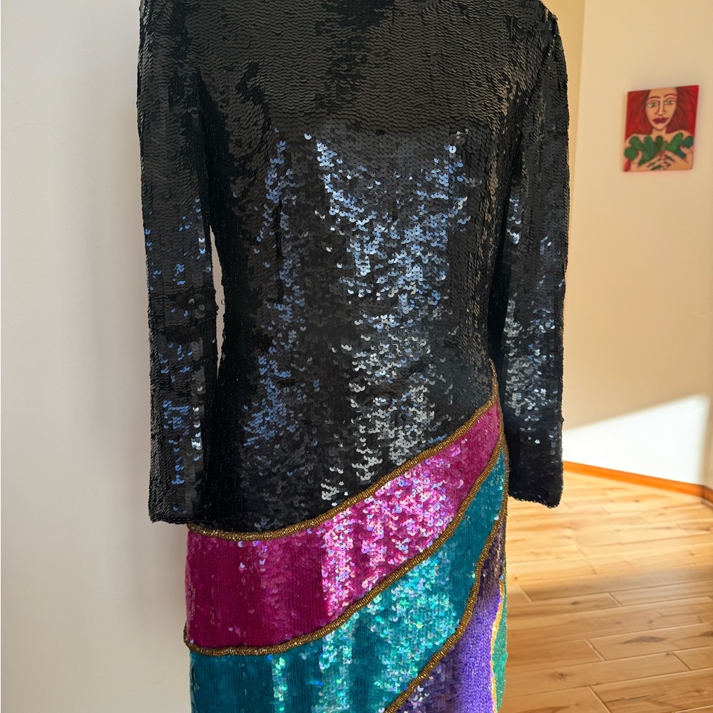 Mob wife glam dress, vintage Scarlet Rage,colorful - Picture 7 of 16